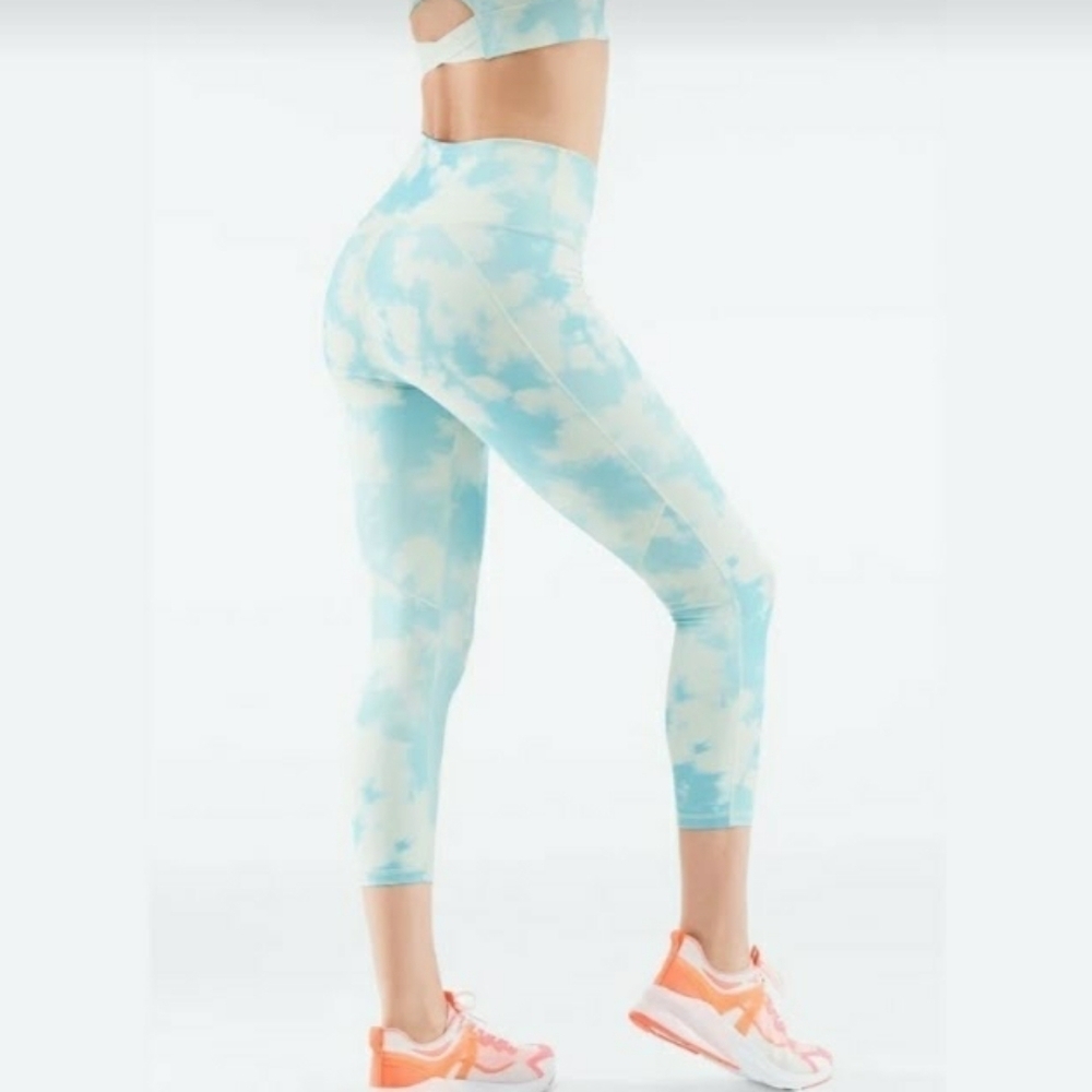 Fabletics Powerhold Leggings Blue Cream